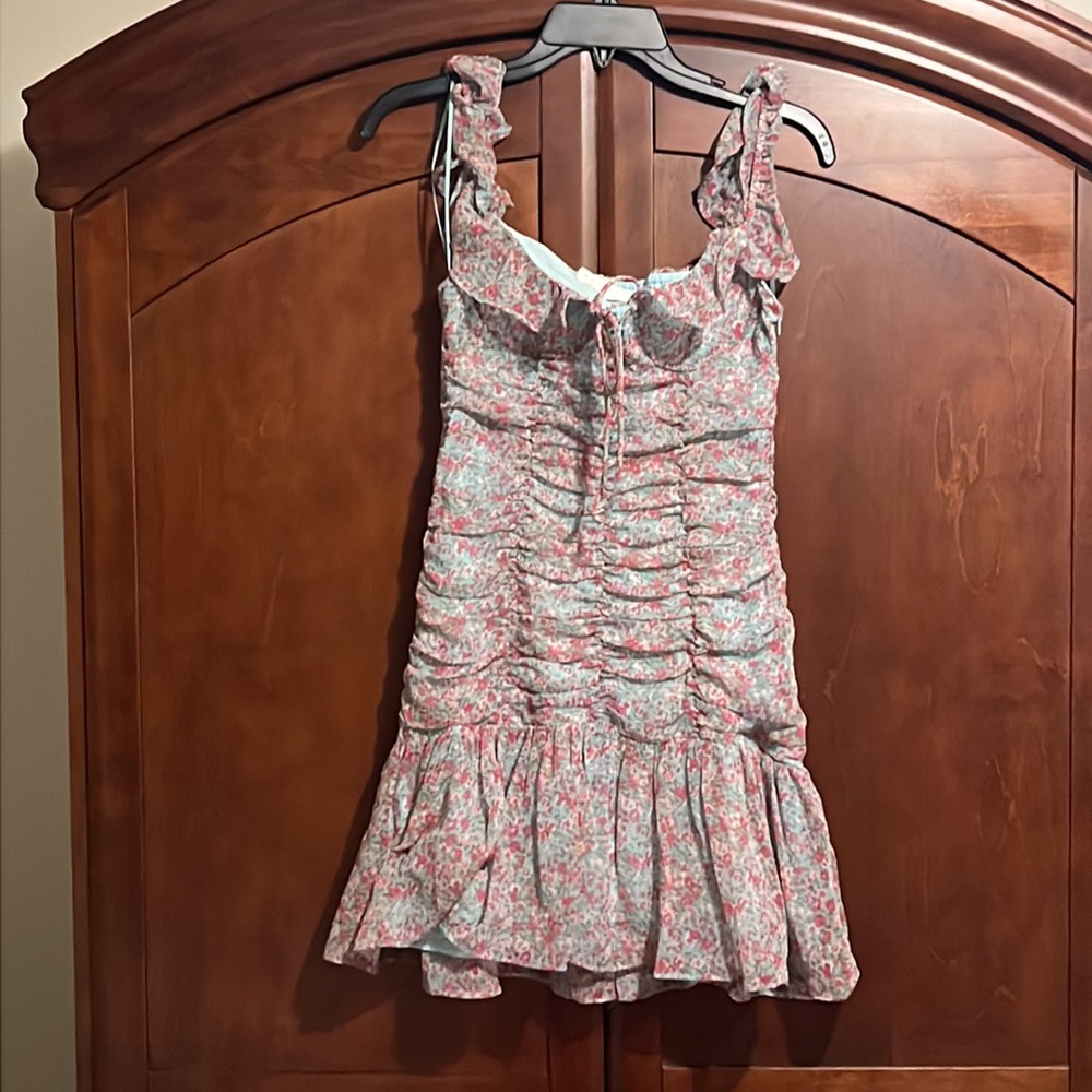 Astr The Label Tiny Floral Print Lined Crepe Dress - Picture 3 of 3